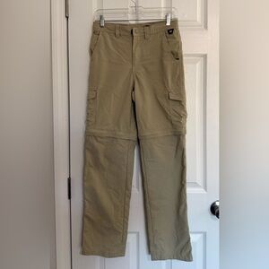 L.L.Bean Boys Beige Nylon Convertible Cargo Pants Size 16
